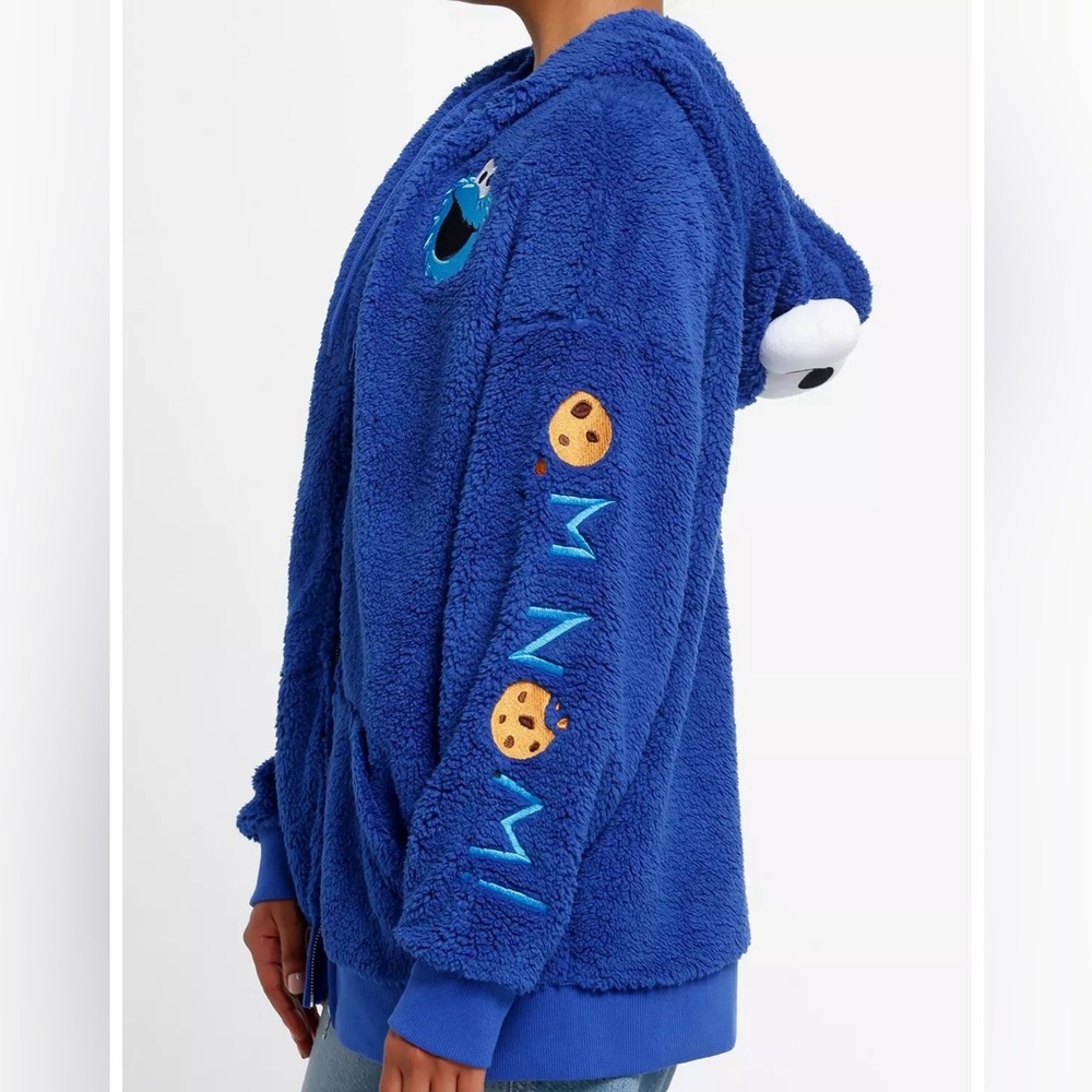 NWT Sesame Street Cookie Monster Sherpa Hoodie - Plus Size 3 (22-24, 3X) - Picture 3 of 16